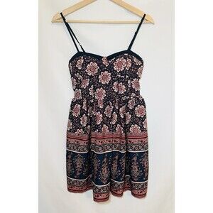 Band of Gypsies‎ Multicolor Bustier Paisley Floral Mini Dress Boho Women's SMALL